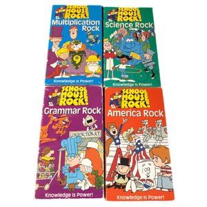 Schoolhouse Rock VHS Set‎ of 4 Multiplication Science Grammar America Rock 1995